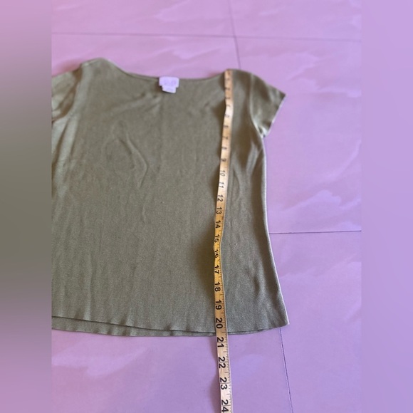 Ann Taylor LOFT beautiful olive green 100%Silk top weater olive green - Picture 7 of 11